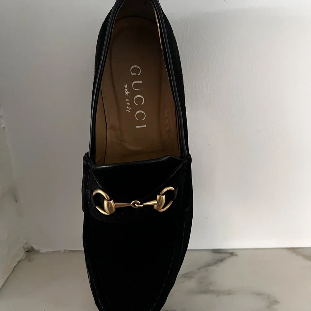 Gucci Authentic Horsebit Suede Loafer